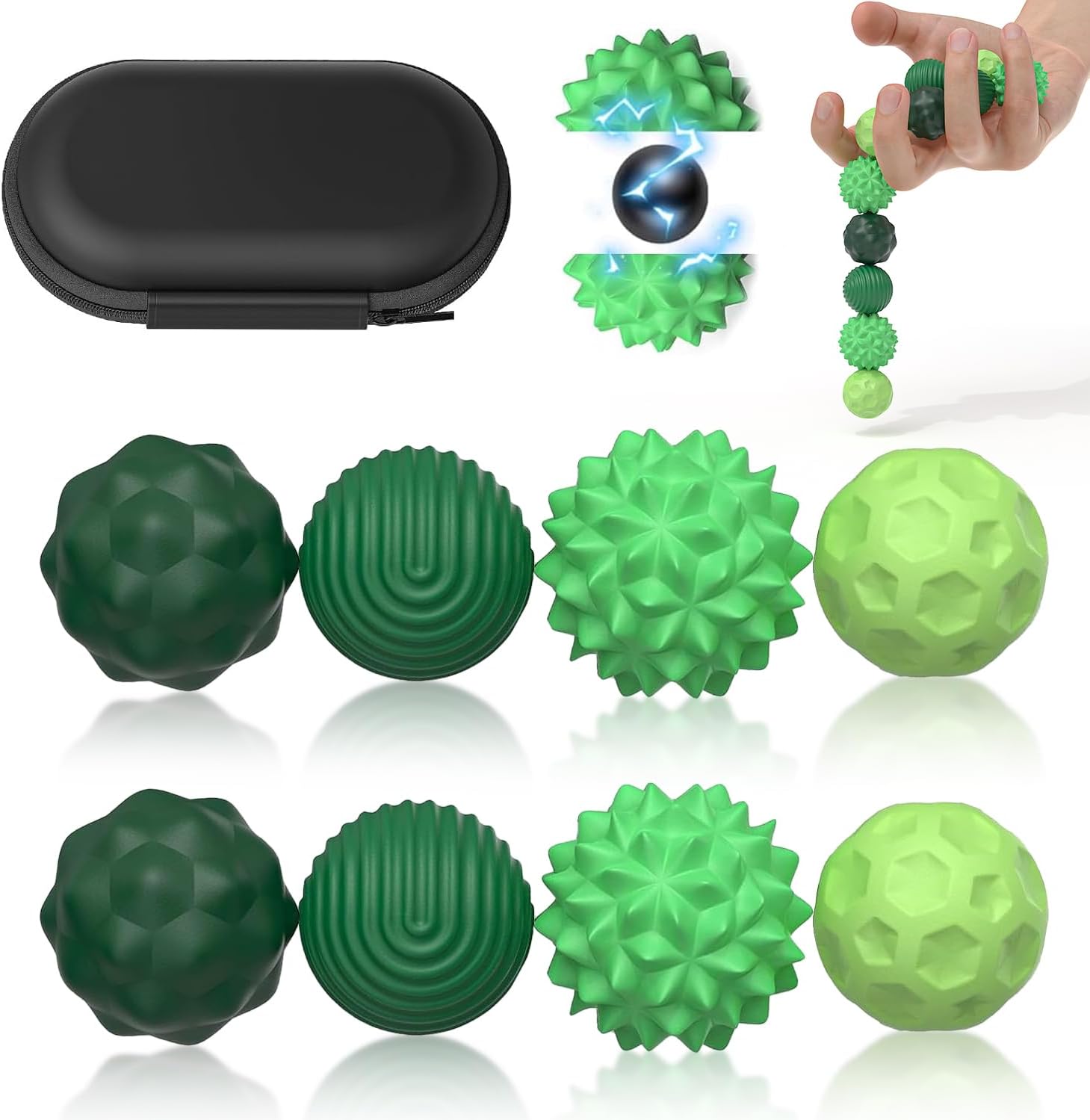 Magnetic Fidget Balls 8PCS – Anxiety Relief Toy (Green)