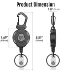 Retractable Badge Holder (2 Pack) – Steel Cord Keychain