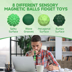Magnetic Fidget Balls 8PCS – Anxiety Relief Toy (Green)