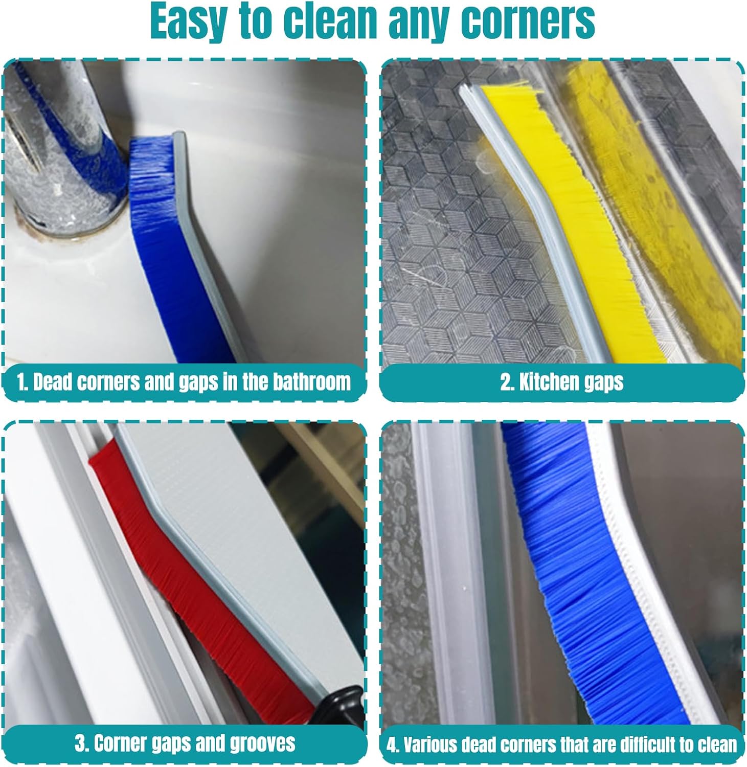 3PCS Crevice Cleaning Brushes – Tile & Groove Cleaner