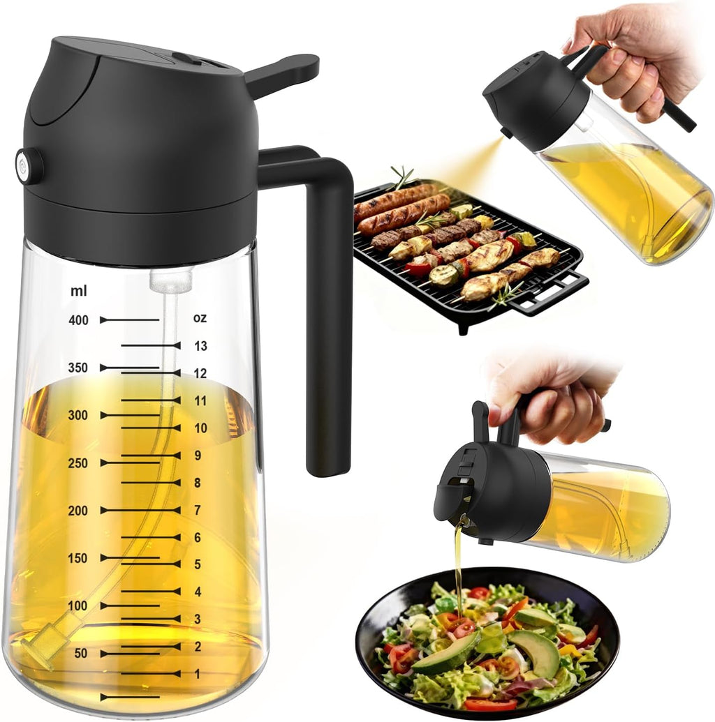 Oil Spray Bottle (16oz) – 2-in-1 Kitchen Dispenser for Cooking