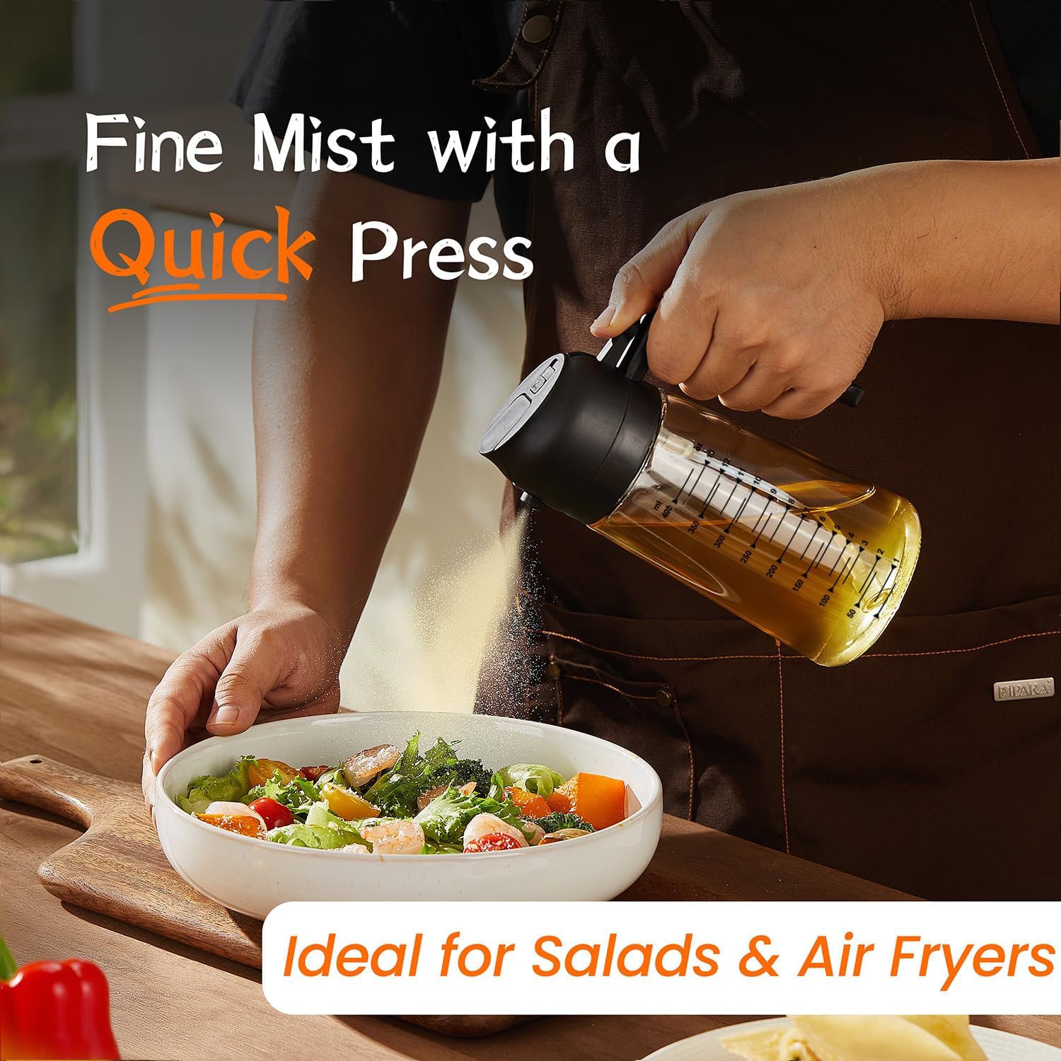 Oil Spray Bottle (16oz) – 2-in-1 Kitchen Dispenser for Cooking
