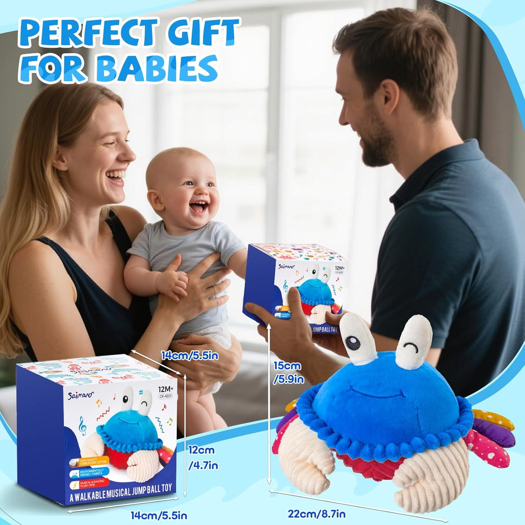Baby Crawling Crab Toy – Musical Sensory Toy (Blue)