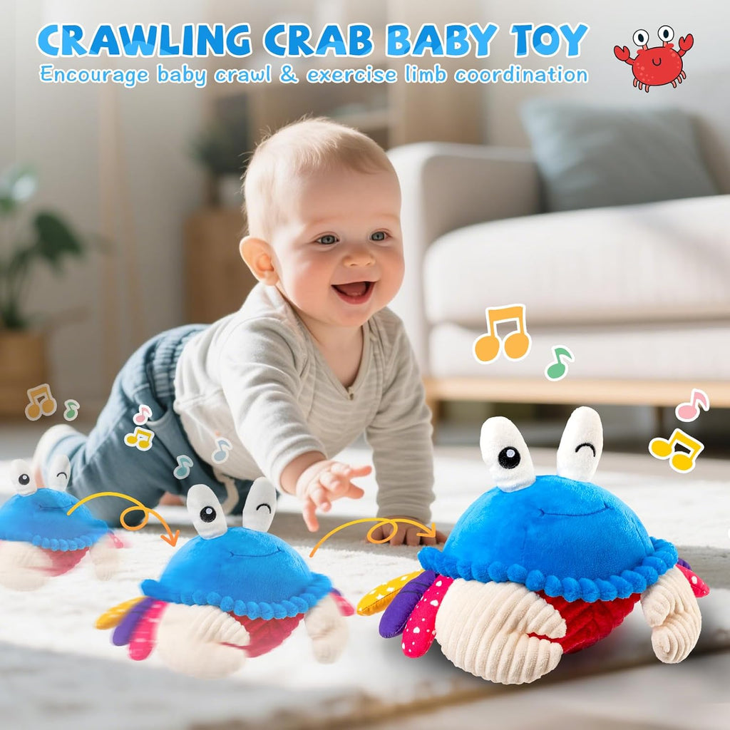 Baby Crawling Crab Toy – Musical Sensory Toy (Blue)
