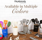 Kitchen Utensils Set – Silicone with Wooden Handle (35PCS, Cream)
