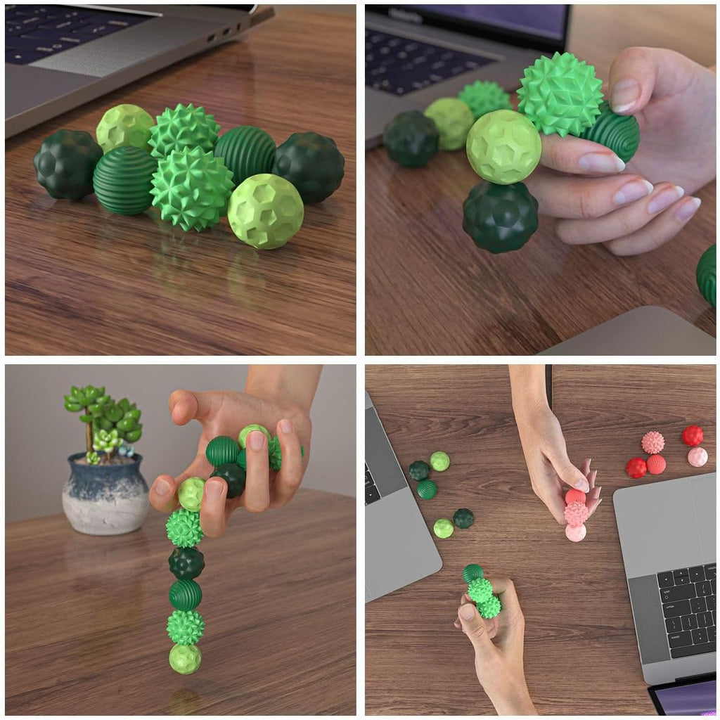 Magnetic Fidget Balls 8PCS – Anxiety Relief Toy (Green)
