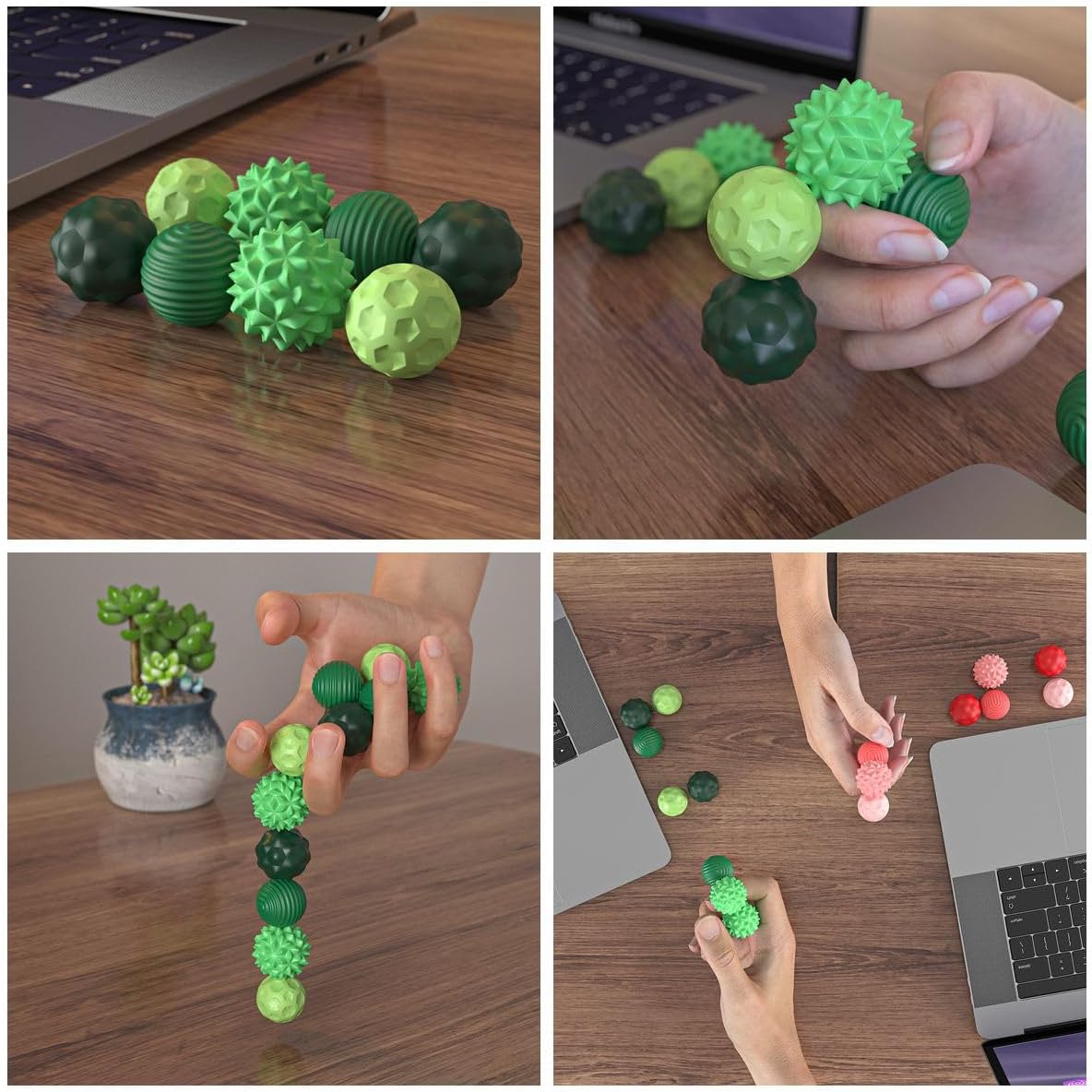 Magnetic Fidget Balls 8PCS – Anxiety Relief Toy (Green)