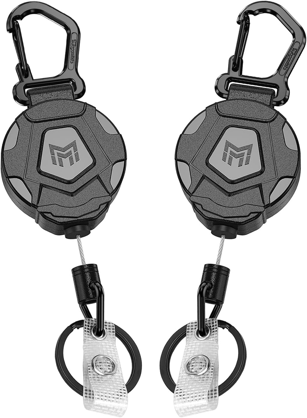 Retractable Badge Holder (2 Pack) – Steel Cord Keychain