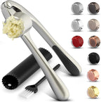 Garlic Mincer Tool Set – Ergonomic & Easy Press (Silver)