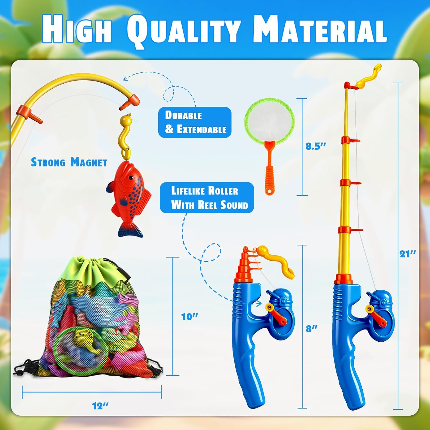 Kids Fishing Toy Set – Magnetic Bath & Pool Game