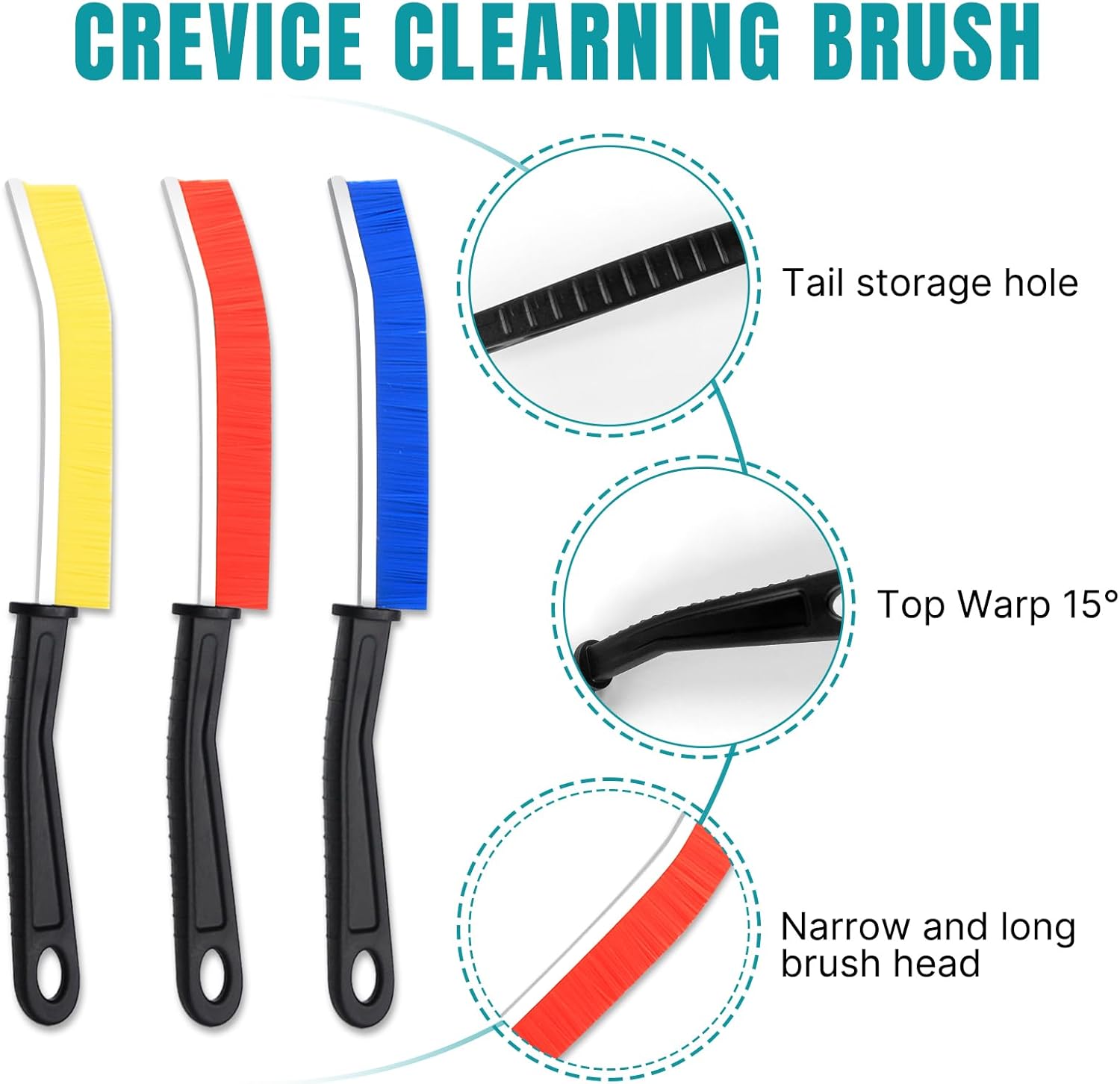 3PCS Crevice Cleaning Brushes – Tile & Groove Cleaner