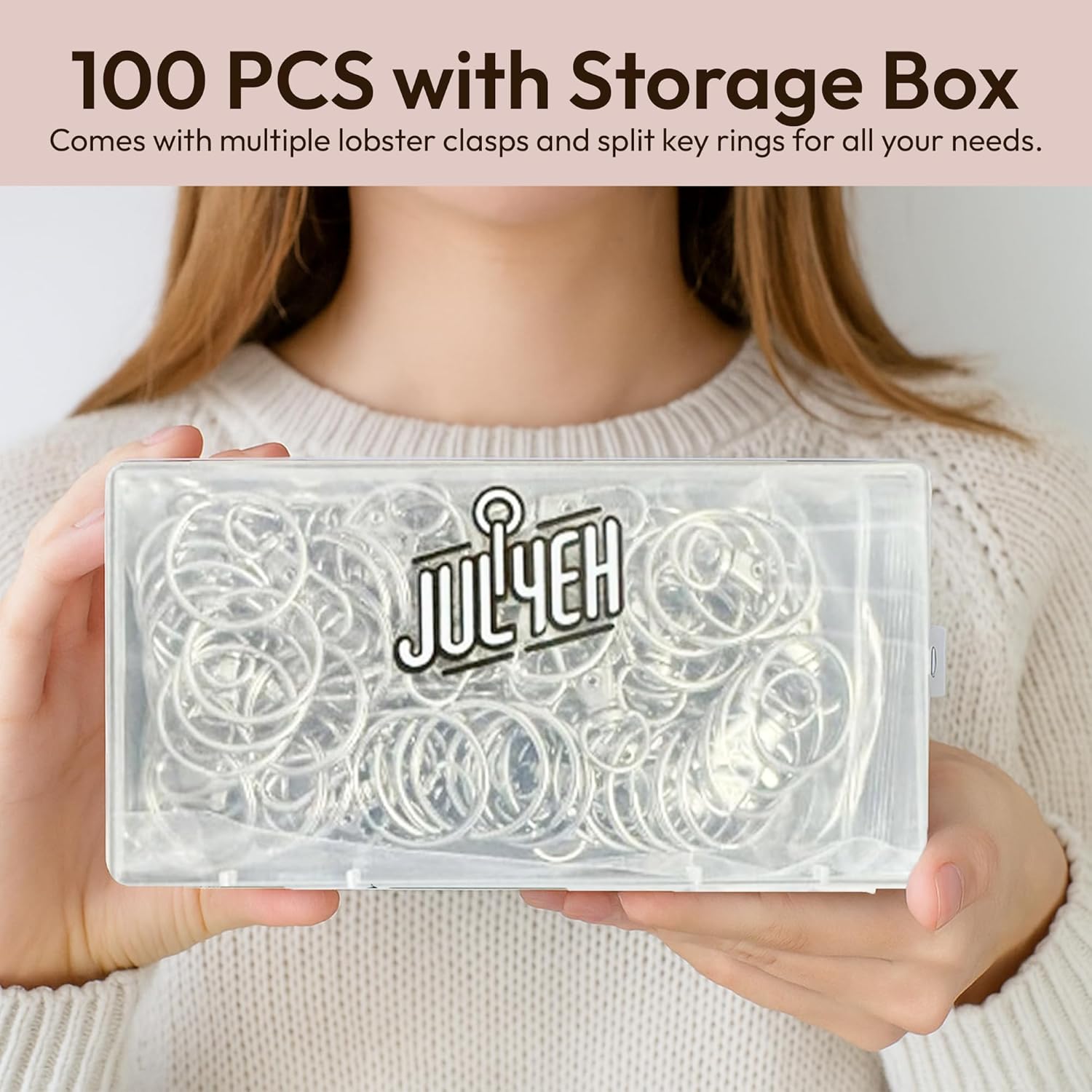 Keychain Making Kit (100PCS) – Clasps, Hooks & Rings Set