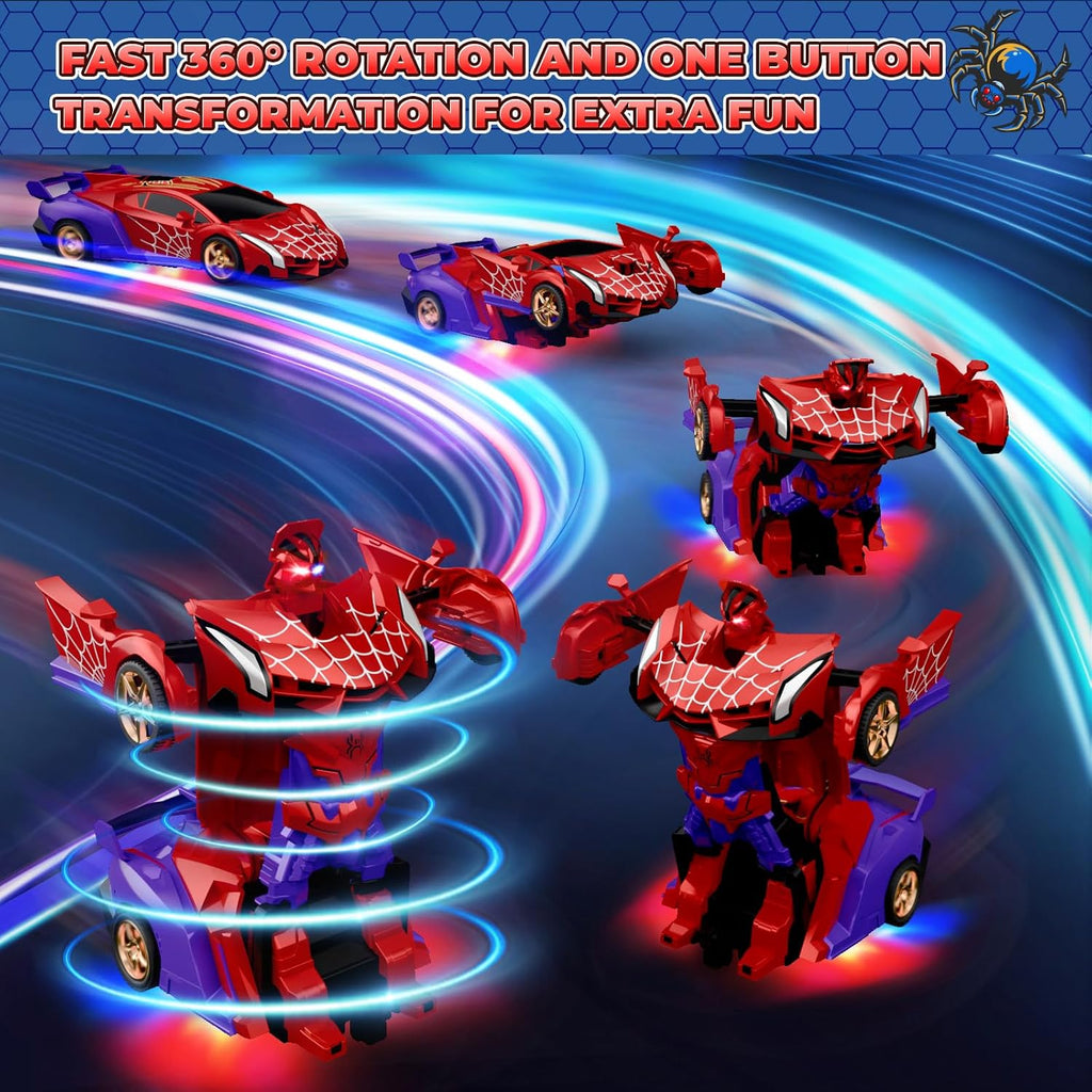 Remote Control Transform Car – Robot Toy with Lights (2.4GHz)