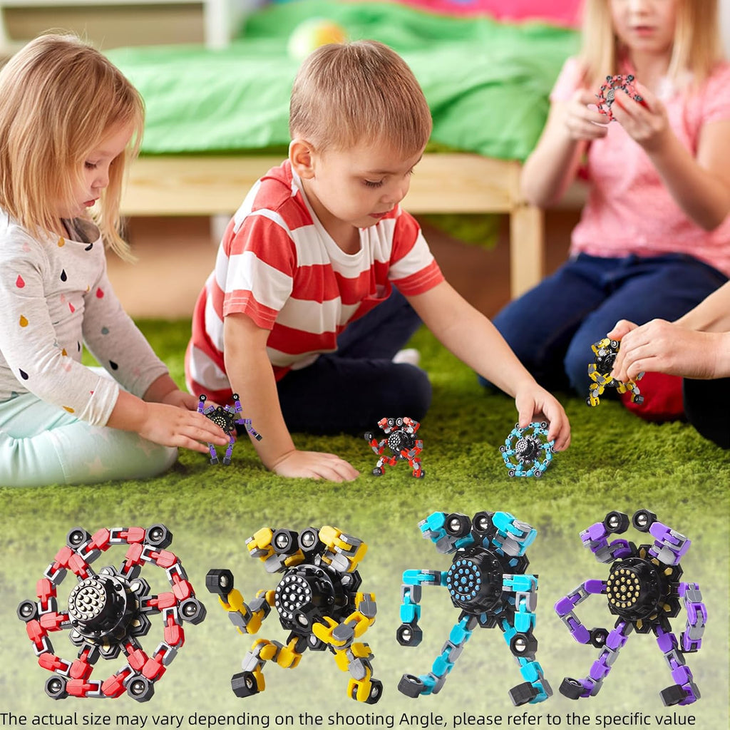 Transformable Fidget Gyros (4 Pack) – Anxiety Relief Toy
