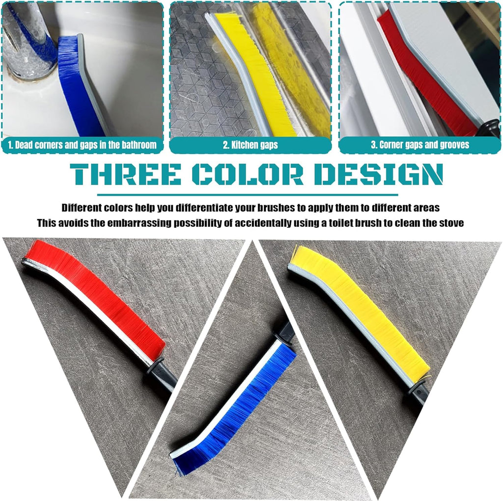 3PCS Crevice Cleaning Brushes – Tile & Groove Cleaner