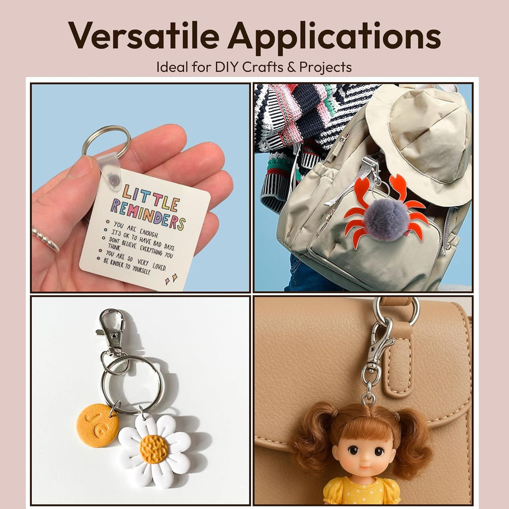 Keychain Making Kit (100PCS) – Clasps, Hooks & Rings Set