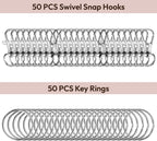 Keychain Making Kit (100PCS) – Clasps, Hooks & Rings Set